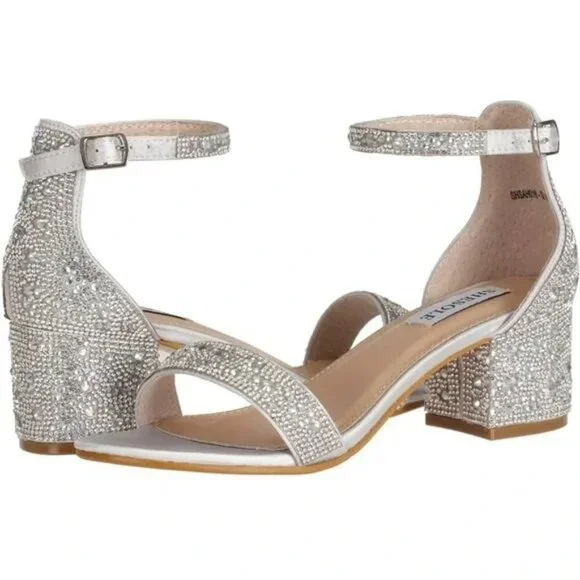 SheSole Open Toe Strappy Low Block Heel Bling Rhinestone Sandal - Size 42/ US 11 - Picture 11 of 12